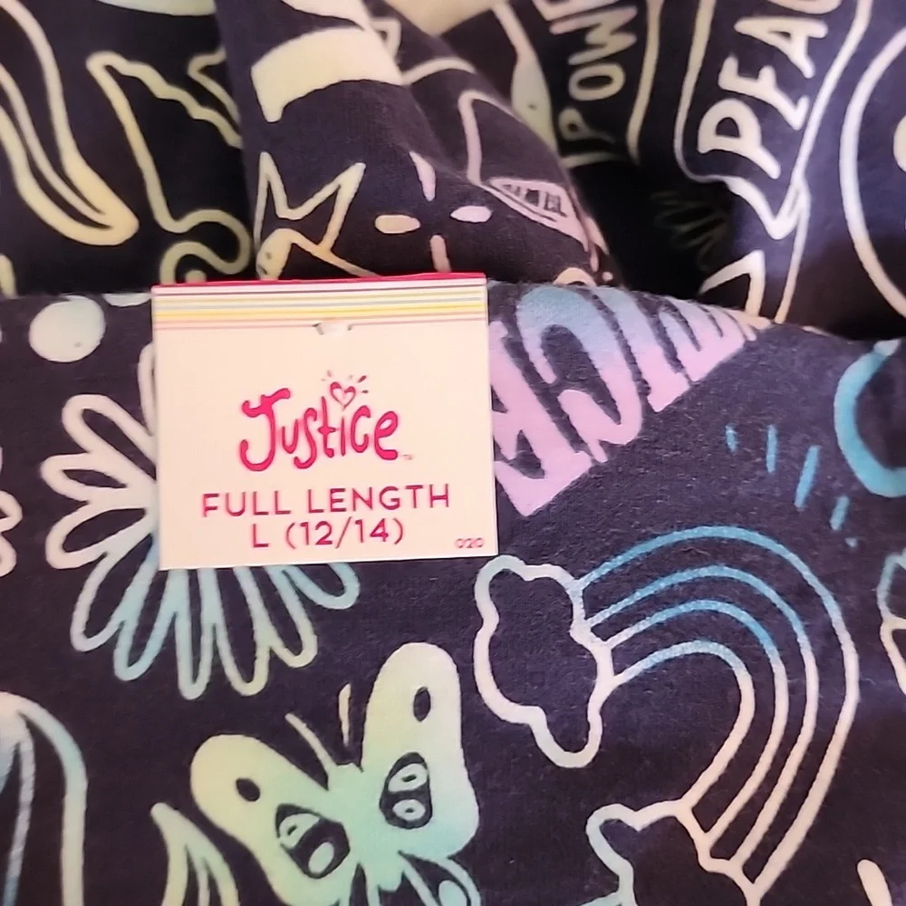 Justice Full Length Brand New Kids' Multicolor Graphic Leggings